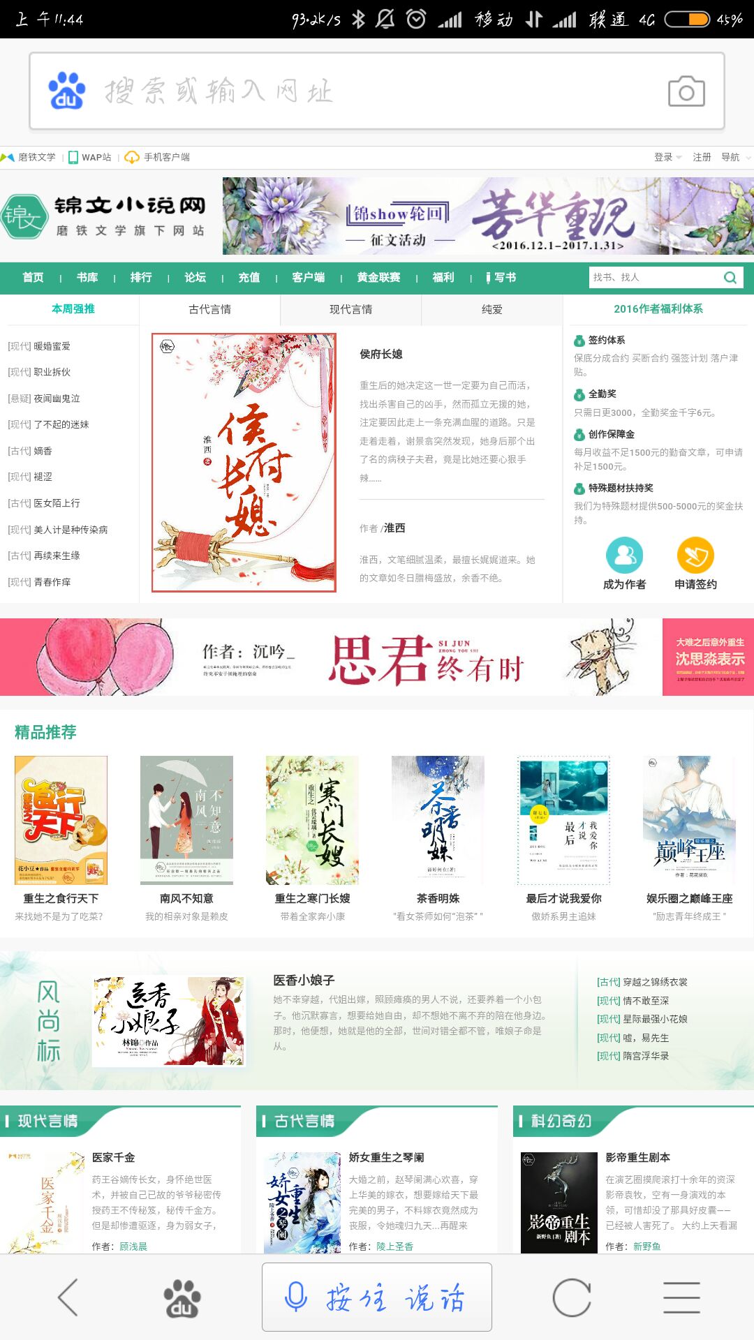 锦文小说网界面截图